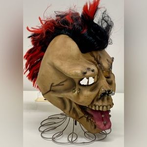 Y2K Vintage Rubber Mohawk Facial Piercing Punk Skull Death Mask Adult One Size